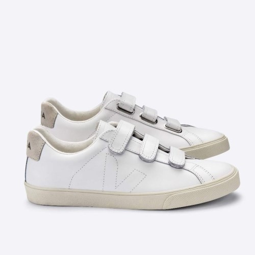 Veja Esplar 3-lock Leather Mens Trainers White UK 98845